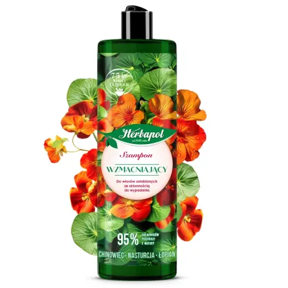 Champú fortalecedor para el cabello 400 ml | Quinina – Bardana – Capuchina