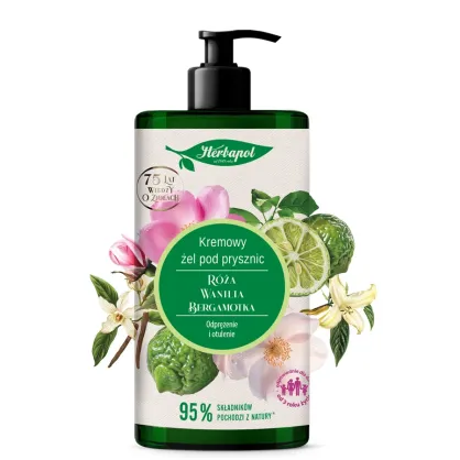 Gel de ducha cremoso rosa–vainilla–bergamota 740 ml | Cuidado sensual y calma para el cuerpo y los sentidos