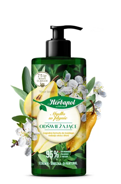 Refreshing Liquid Soap – 390 ml | Pear, Verbena, Sage and Provitamin B5 for Freshness and Hand Care