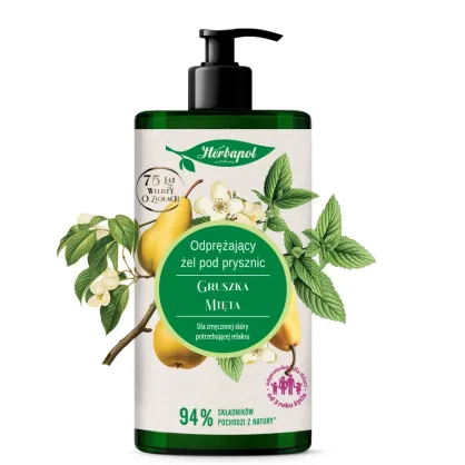 Gel de ducha pera–menta 740 ml | Frescura y relajación para la piel cansada