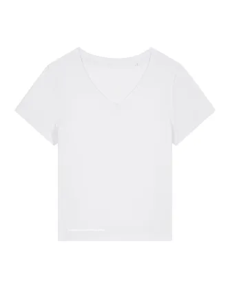 Damski t-shirt z dekoltem w serek z bawełny organicznej
