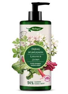 Olejkowy żel pod prysznic geranium–jaśmin 740 ml | Aromatyczna pielęgnacja i naturalne odświeżenie skóry
