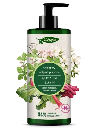 Gel de ducha oleoso geranio–jazmín 740 ml | Cuidado aromático y frescura natural para la piel