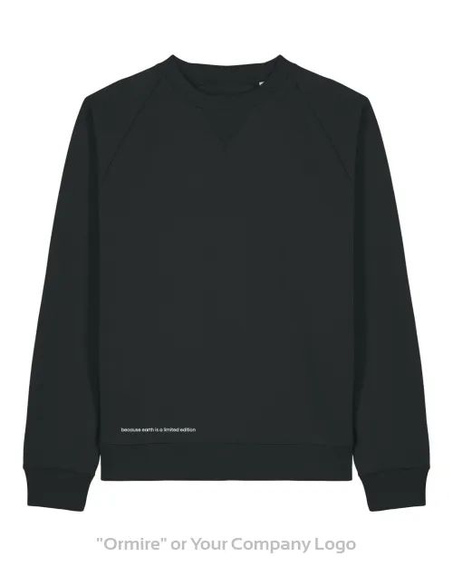 Unisex raglan sweatshirt with V-insert made from organic cotton