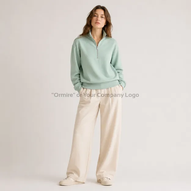 Ormire Miller Dry - Sudadera unisex boxy con cremallera corta, tacto seco