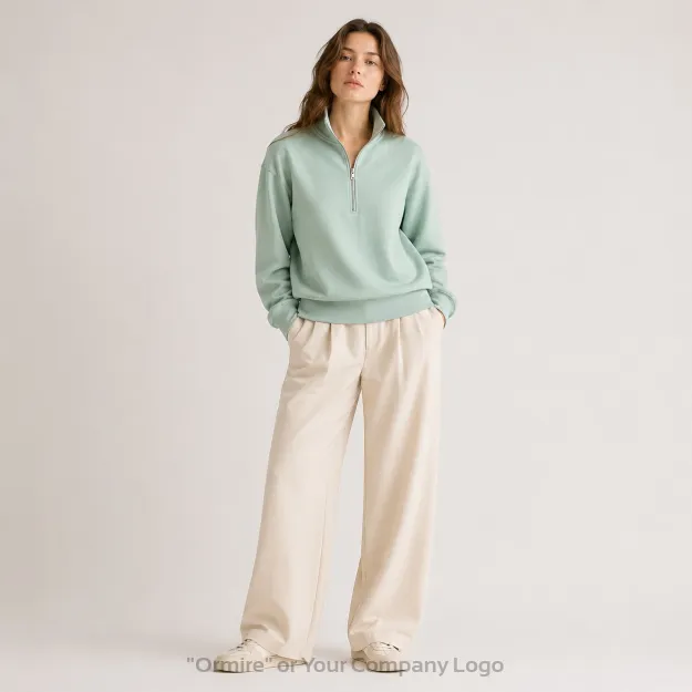 Ormire Miller Dry - Sudadera unisex boxy con cremallera corta, tacto seco