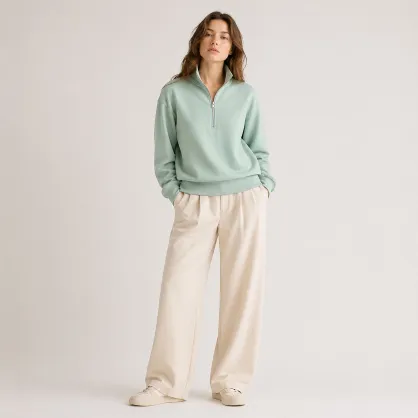 Ormire Miller Dry - Sudadera unisex boxy con cremallera corta, tacto seco